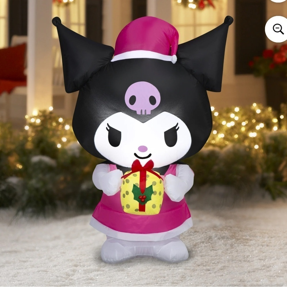 4.5 ft Kuromi & Yellow Present Christmas Airblown Yard Inflatable Sanrio NEW